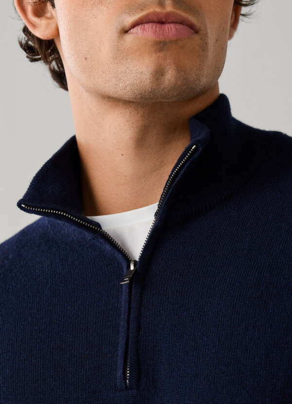 Merino Wool-Cashmere Quarter Zip Jumper - 2