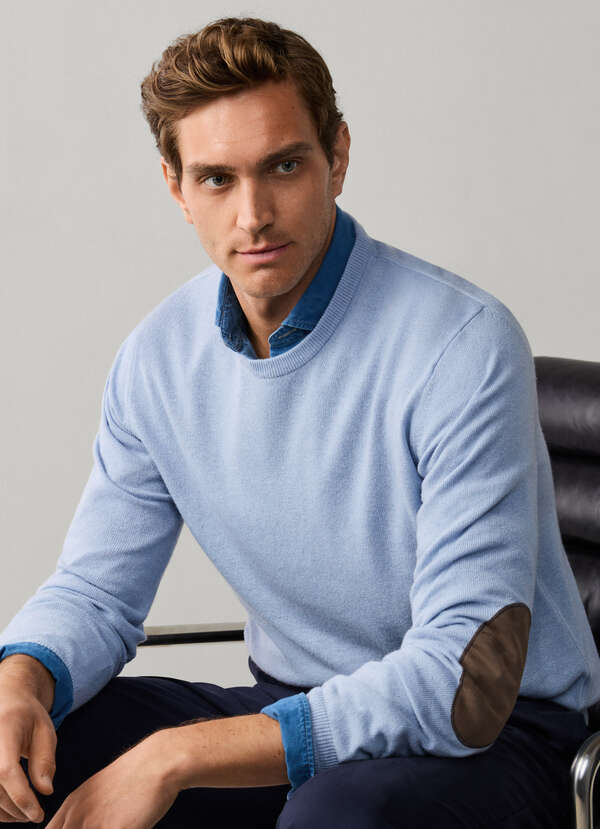 Merino Wool-Cashmere Blend Crew Neck Jumper Merino Wool-Cashmere Blend Crew Neck Jumper