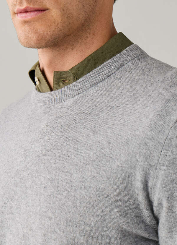 Merino Wool-Cashmere Blend Crew Neck Jumper - 2 Merino Wool-Cashmere Blend Crew Neck Jumper - 2
