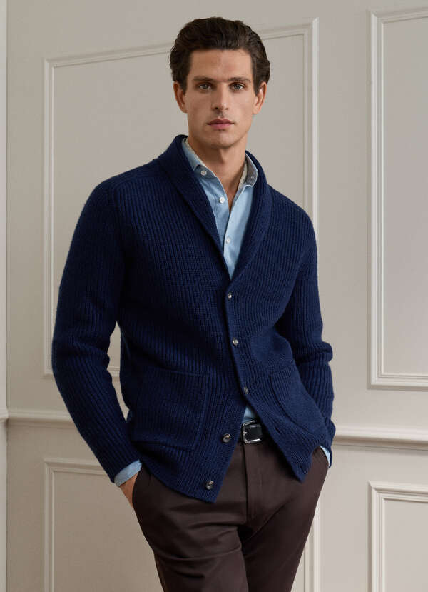 Merino Wool-Cashmere Shawl Cardigan - 2 Merino Wool-Cashmere Shawl Cardigan - 2