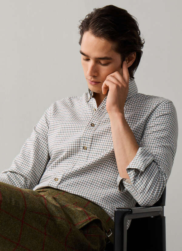 Tailored Fit Checked Flannel Shirt Tailored Fit Checked Flannel Shirt