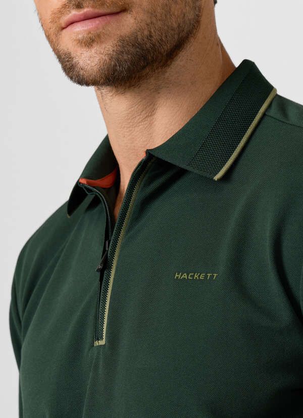 Classic Fit Short Sleeve Tipped Zip Polo - 2