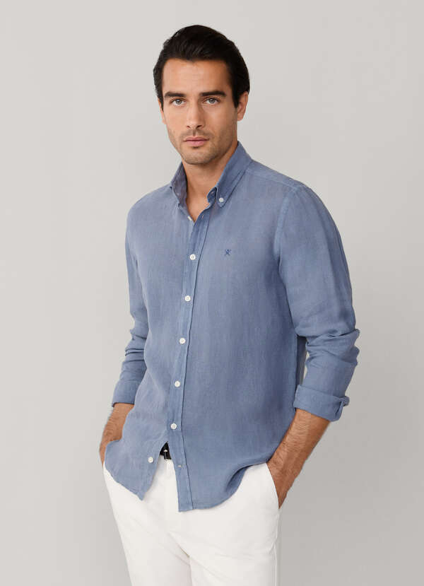 Tailored Fit Garment Dyed Linen Shirt