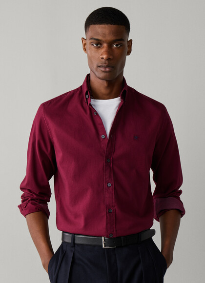 Tailored Fit Garment Dyed Oxford Shirt