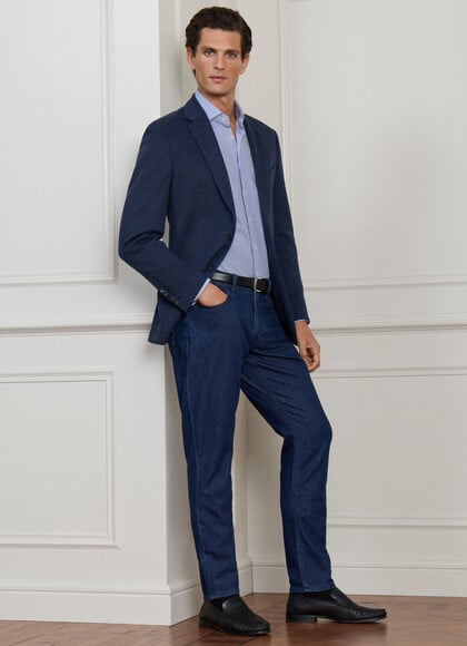 Regular Fit Mid Wash 5 Pocket Denim