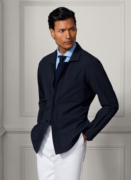 Wool-Silk Seersucker Overshirt - Woven In Italy