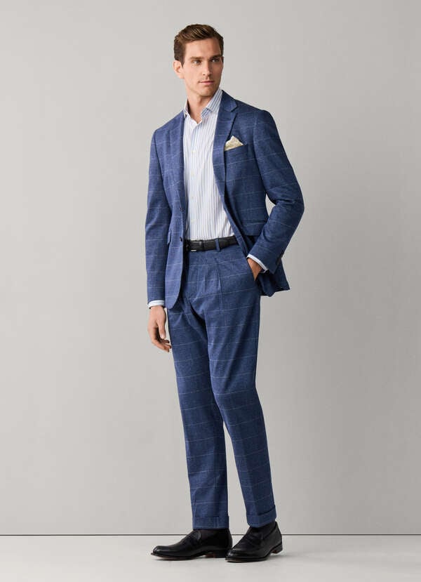 Regular Fit Travel Prince of Wales Trouser