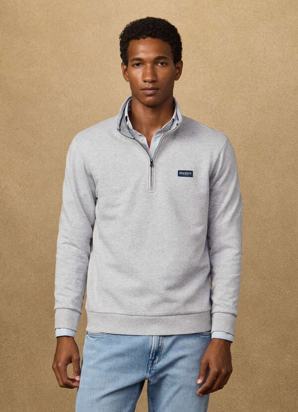 Branded Badge Quarter Zip Sweat - 2 Branded Badge Quarter Zip Sweat - 2