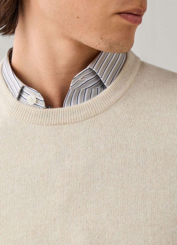 Merino Wool-Cashmere Blend Crew Neck Jumper - 2 Merino Wool-Cashmere Blend Crew Neck Jumper - 2
