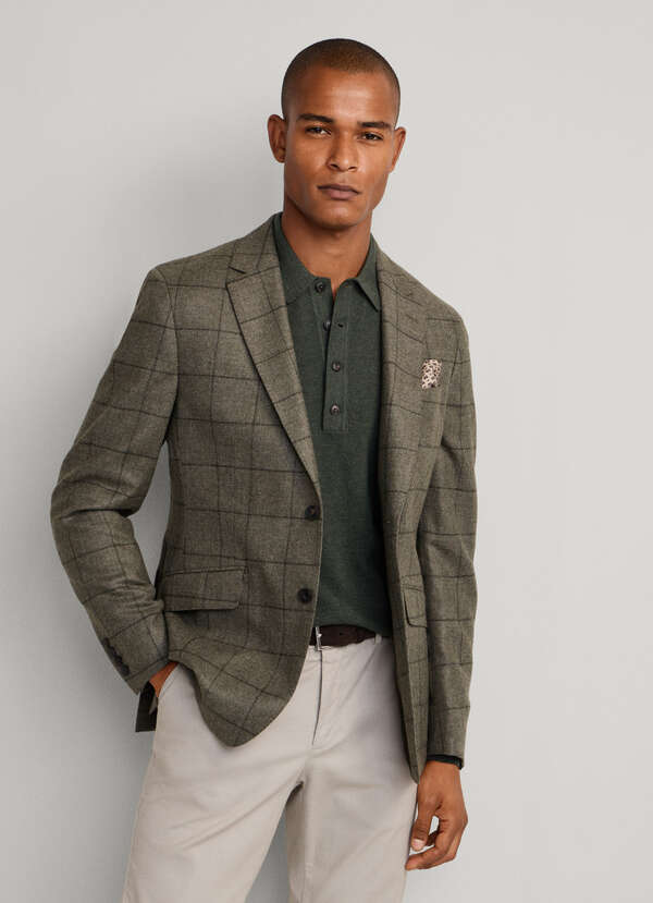 Wool Windowpane Blazer