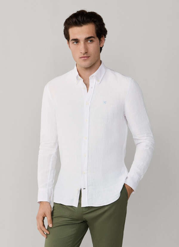 Tailored Fit Garment Dyed Linen Shirt - 2 Tailored Fit Garment Dyed Linen Shirt - 2