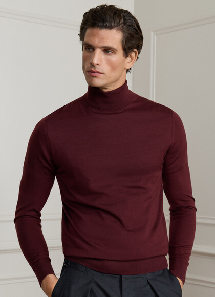 Merino Wool Roll Neck Jumper