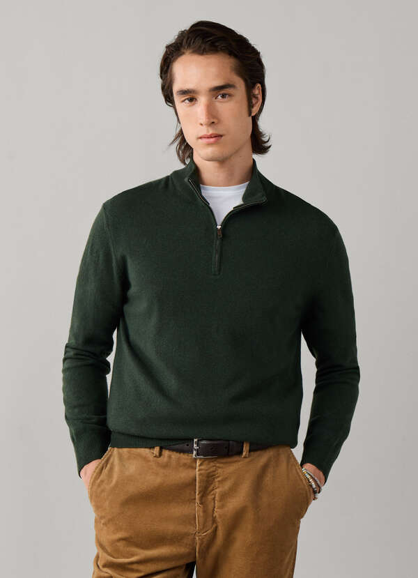 Merino Wool-Cashmere Quarter Zip Jumper Merino Wool-Cashmere Quarter Zip Jumper