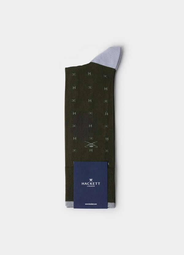 Mercerised Cotton Jacquard H Socks - 2