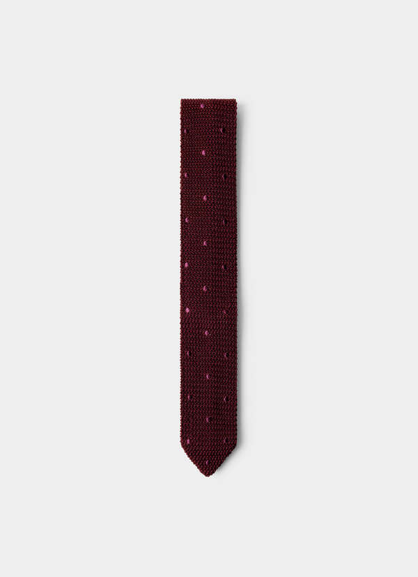 Silk Tonal Dot Knit Tie - Made in Italy