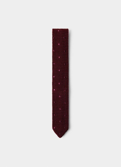 Silk Tonal Dot Knit Tie - Made in Italy
