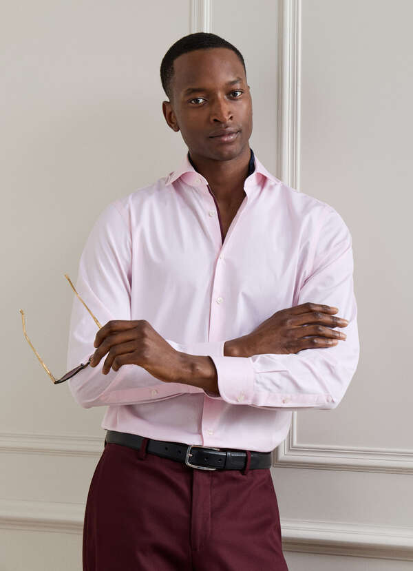 Classic Fit Plain Engineered Stripe Shirt Classic Fit Plain Engineered Stripe Shirt