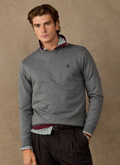 Branded Cotton Crew Neck Sweat