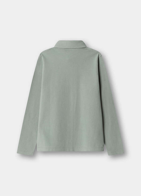 Classic Fit Long Sleeve Pique Polo - 2
