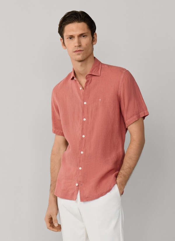 Tailored Fit Short Sleeve Linen Shirt - 2
