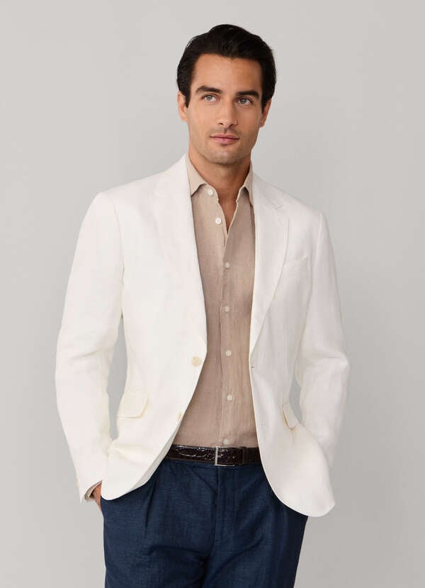 Linen Delave Hopsack Blazer Linen Delave Hopsack Blazer