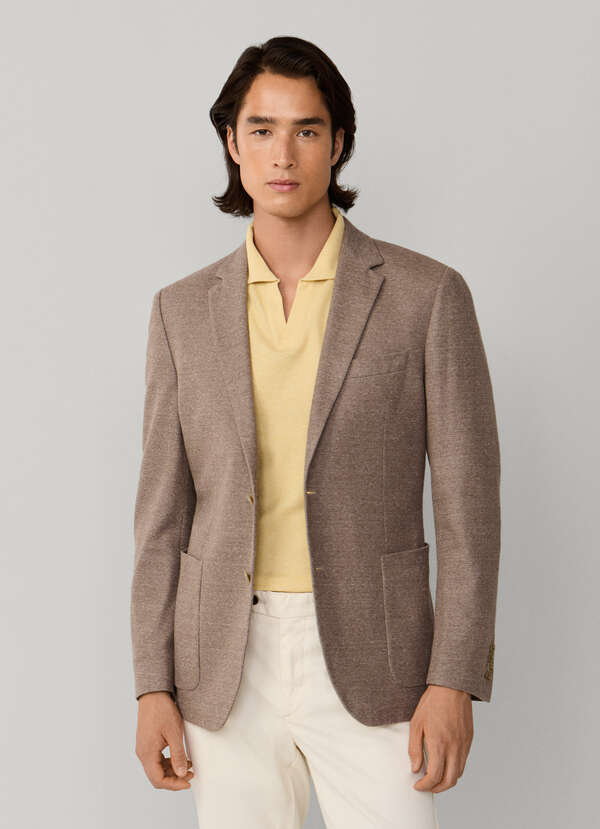 Cotton-Linen Textured Jersey Blazer - 2 Cotton-Linen Textured Jersey Blazer - 2