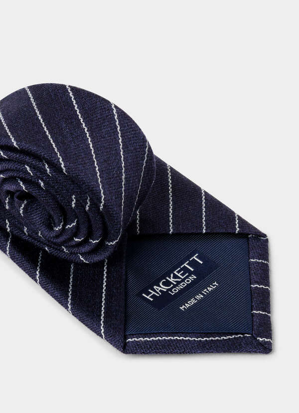 Silk-Wool Single Stripe Tie - 2