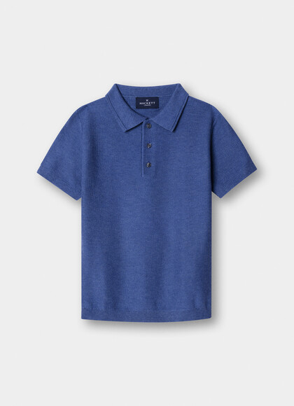 Short Sleeve Cotton Honeycomb Knit Polo