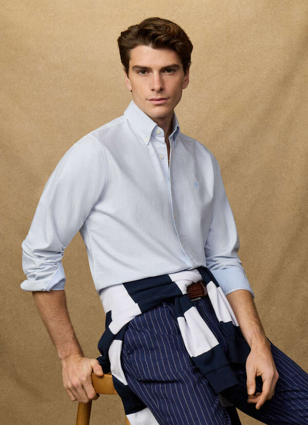 Classic Fit Oxford Ticking Stripe Shirt