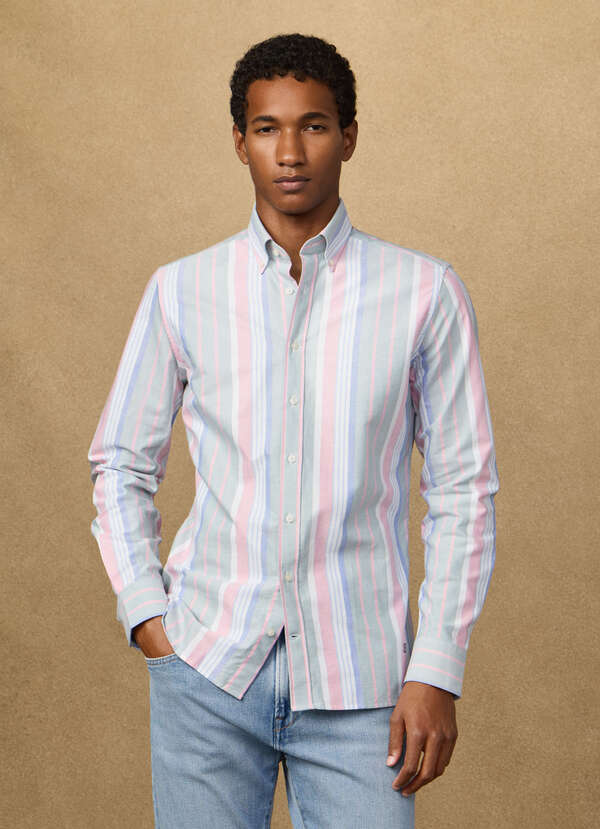 Tailored Fit Multi Stripe Oxford Shirt - 2 Tailored Fit Multi Stripe Oxford Shirt - 2