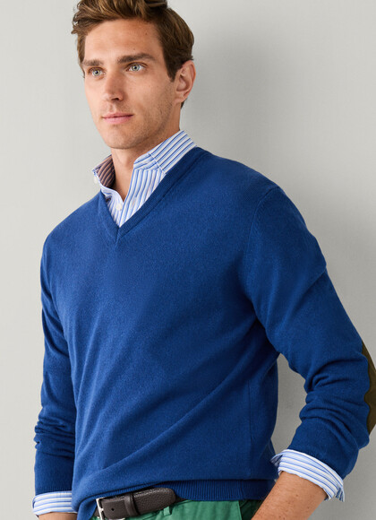 Merino Wool-Cashmere Blend V-Neck Jumper