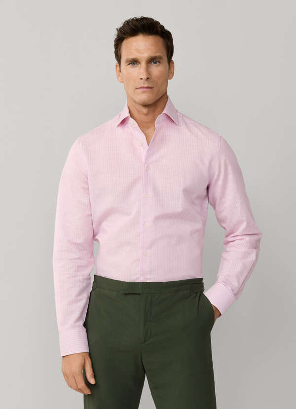 Classic Fit Formal Linen Blend Stripe Shirt - 2 Classic Fit Formal Linen Blend Stripe Shirt - 2