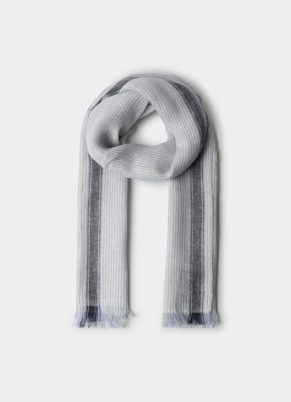 Linen Bengal Edge Stripe Scarf