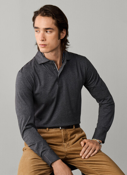 Classic Fit Long Sleeve Pima Cotton Polo