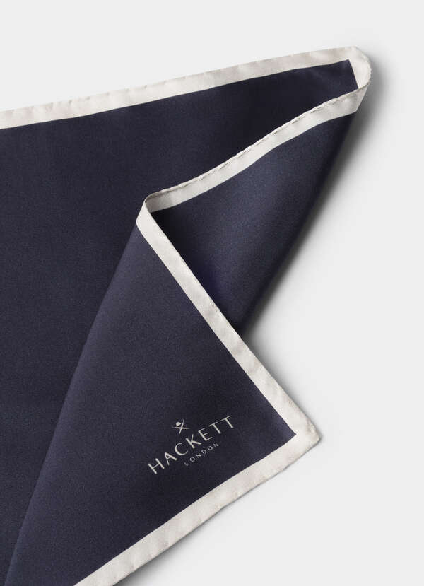 Solid Branded Silk Pocket Square - 2
